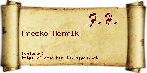 Frecko Henrik névjegykártya